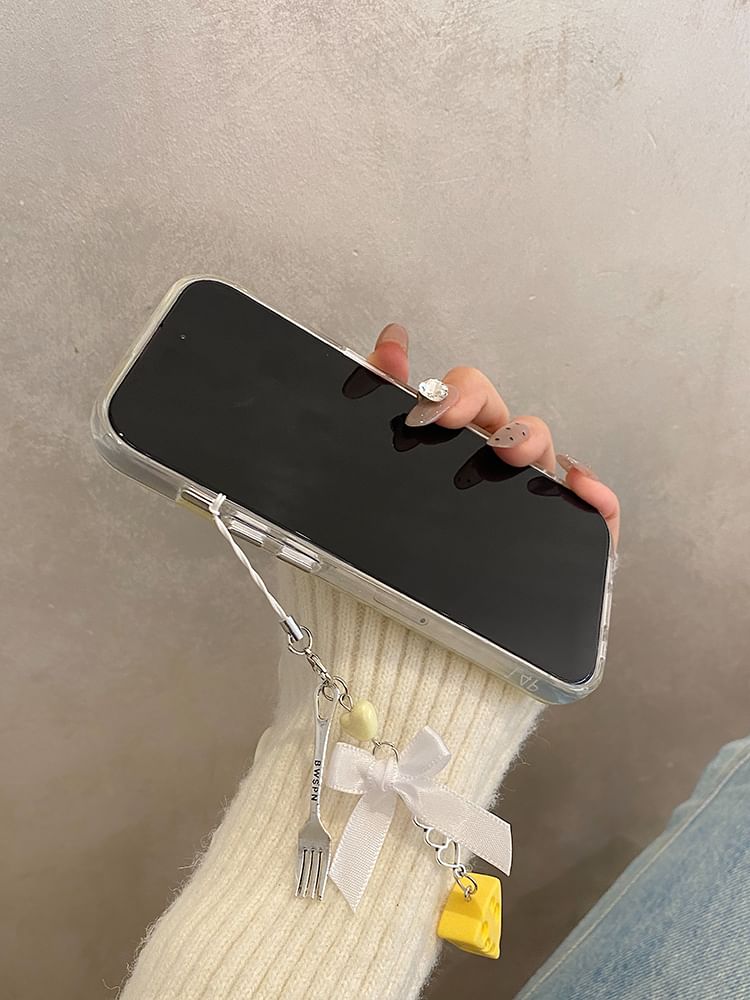 / Set Cheese Charm Phone Case
