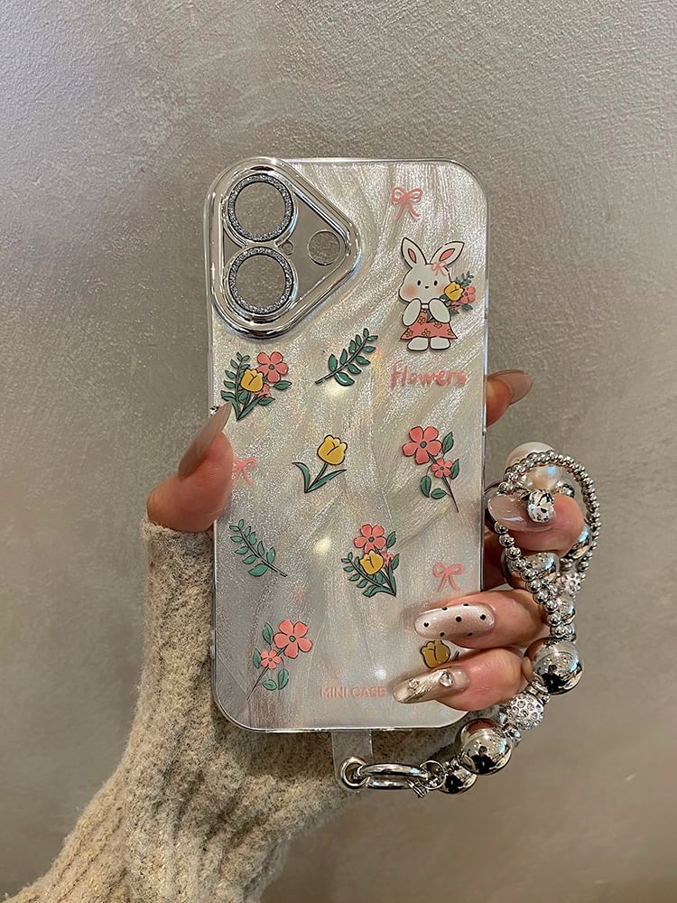 Floral Strap / Case Rabbit Set Phone