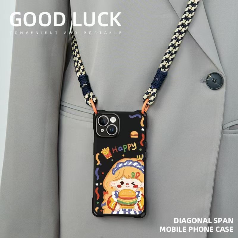 Lanyard / Case Phone Burger Girl Strap Set