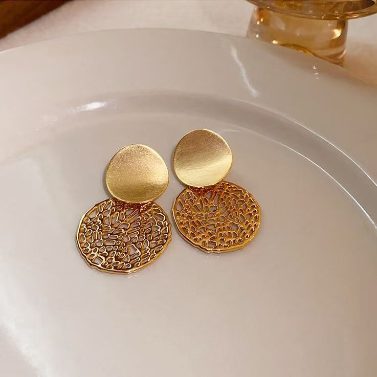 Drop Double Disc Earring