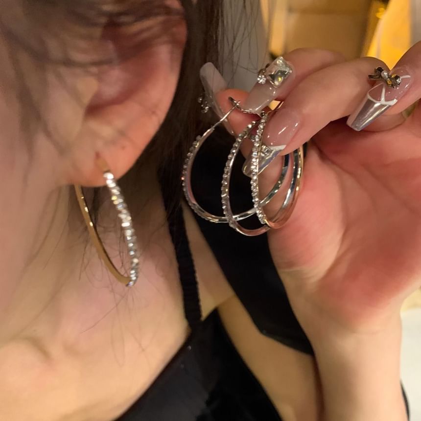 Earring Hoop Rhinestone