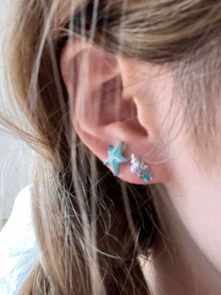 Asymmetrical Alloy Earring Stud Starfish