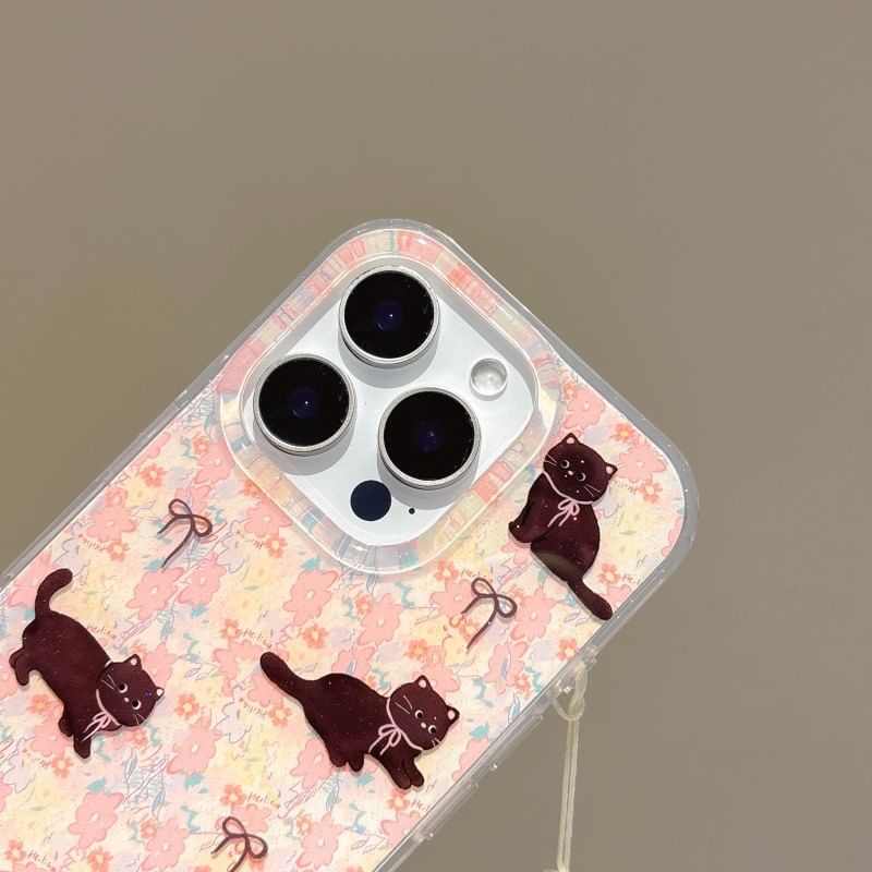 Set Strap Phone Floral / Case Cat