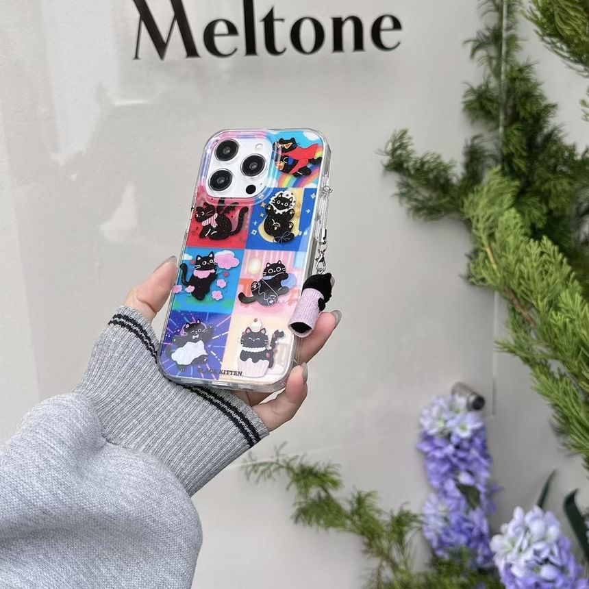 / Set Case Phone Charm Cat