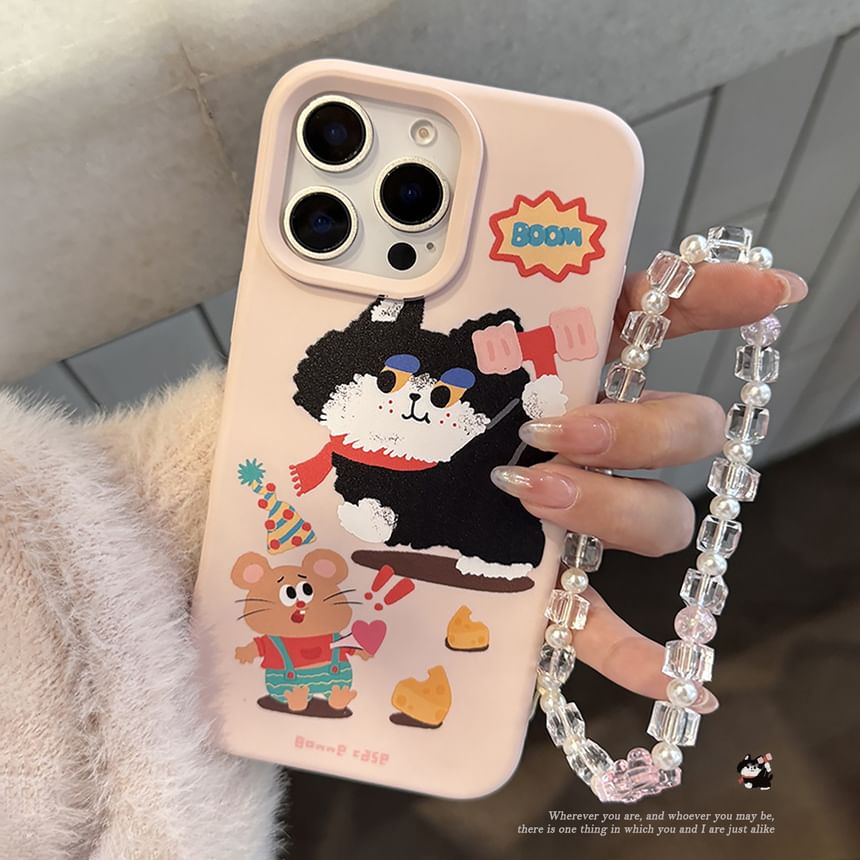 Print Cartoon / Phone Strap Set Case Bead