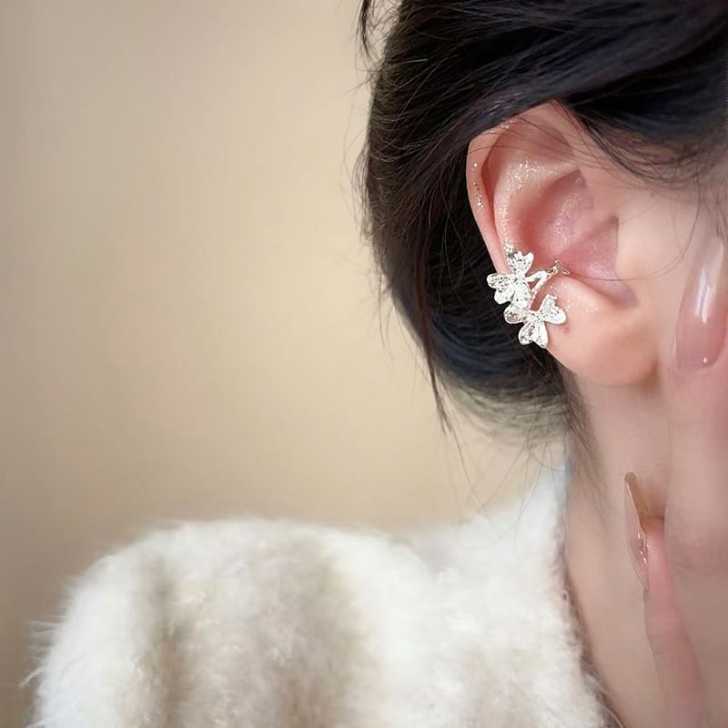 Rhinestone Ear Leaf Cuff