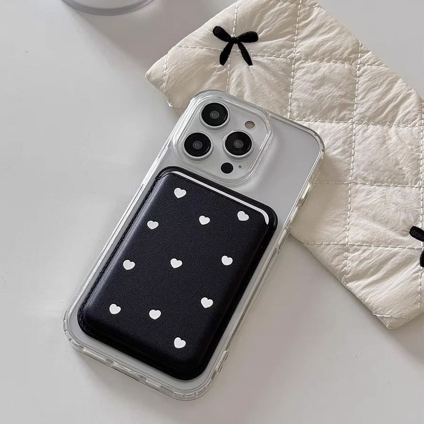 with Heart (Compatible Holder Set MagSafe) Case / Card Phone Magnetic