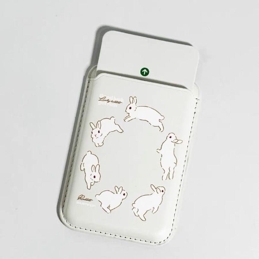 Magsafe iPhone Case Compatible Set Card Rabbit / Print