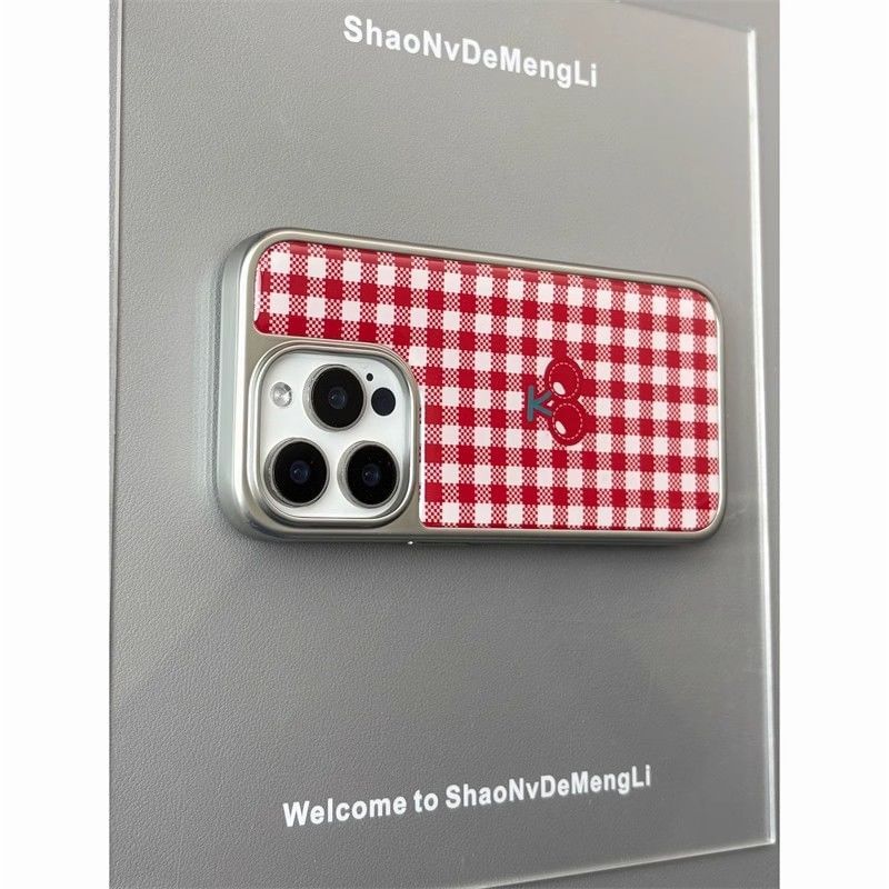 Case Cherry Print Phone Gingham