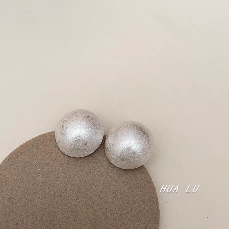 Bead Earring Alloy Stud Brushed
