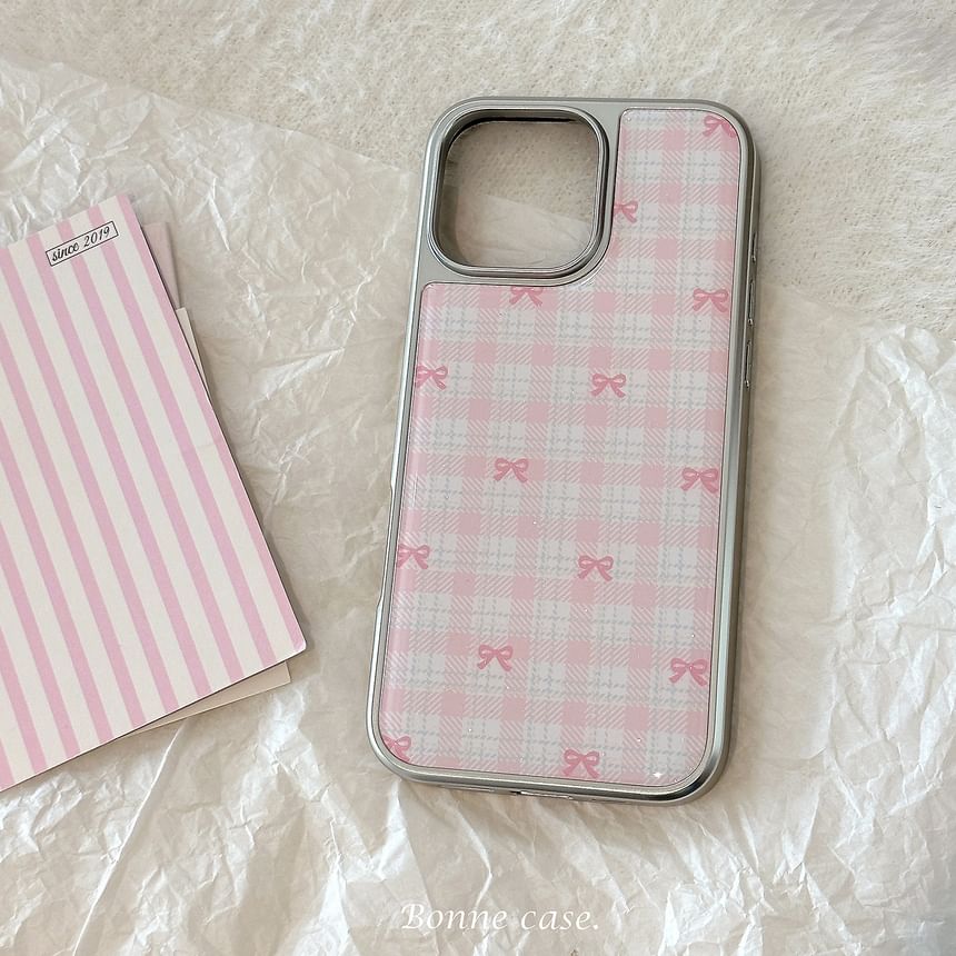 Phone Case Bow Plaid