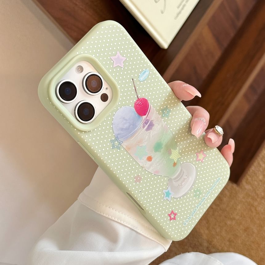 Cream Print Case Ice Phone