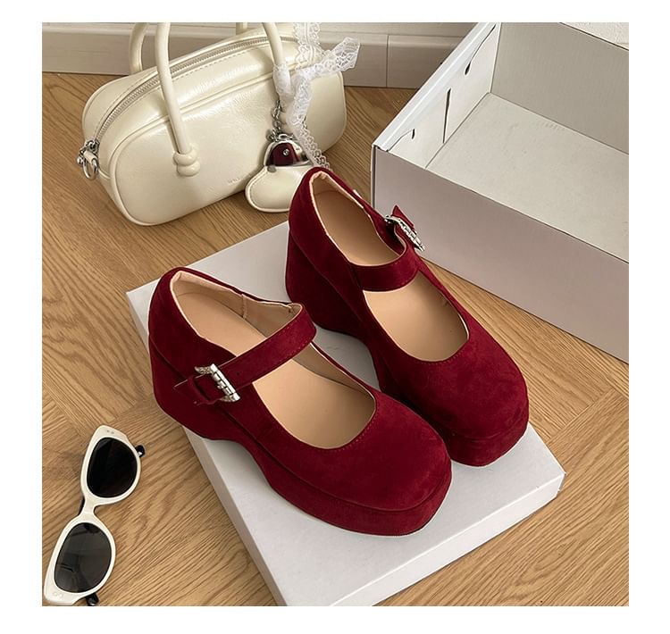 Platform Mary Plain Shoes Wedge Jane