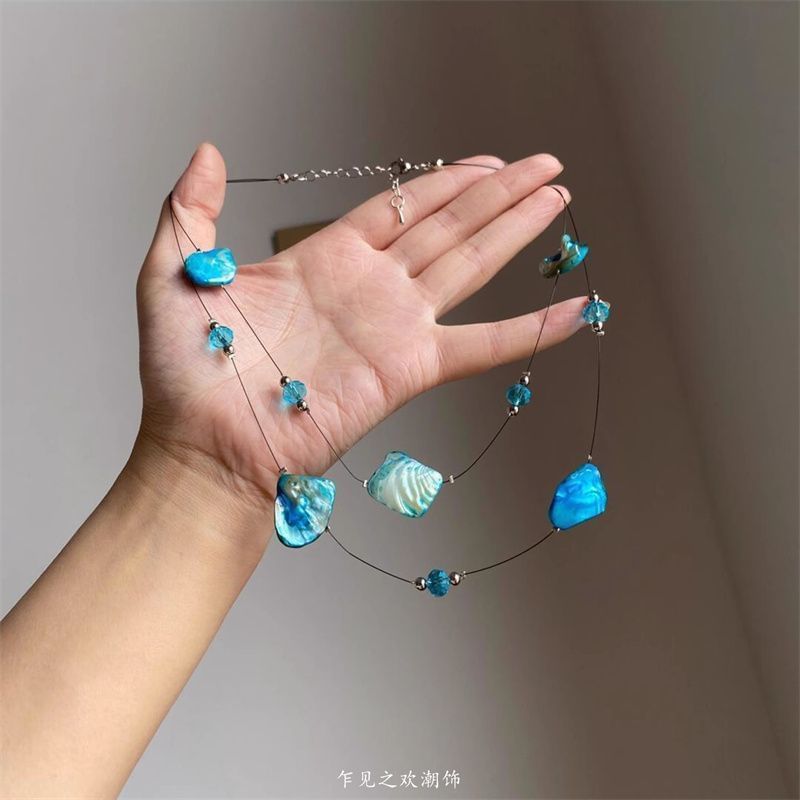 Beaded Gemstone Layered Necklace Irregular