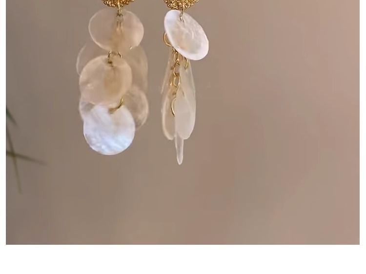 Shell Earring Fringed Drop