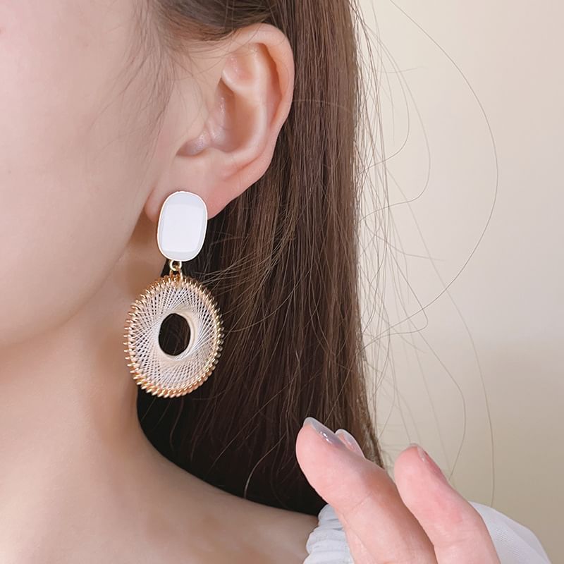 Drop Woven Alloy Earring Disc