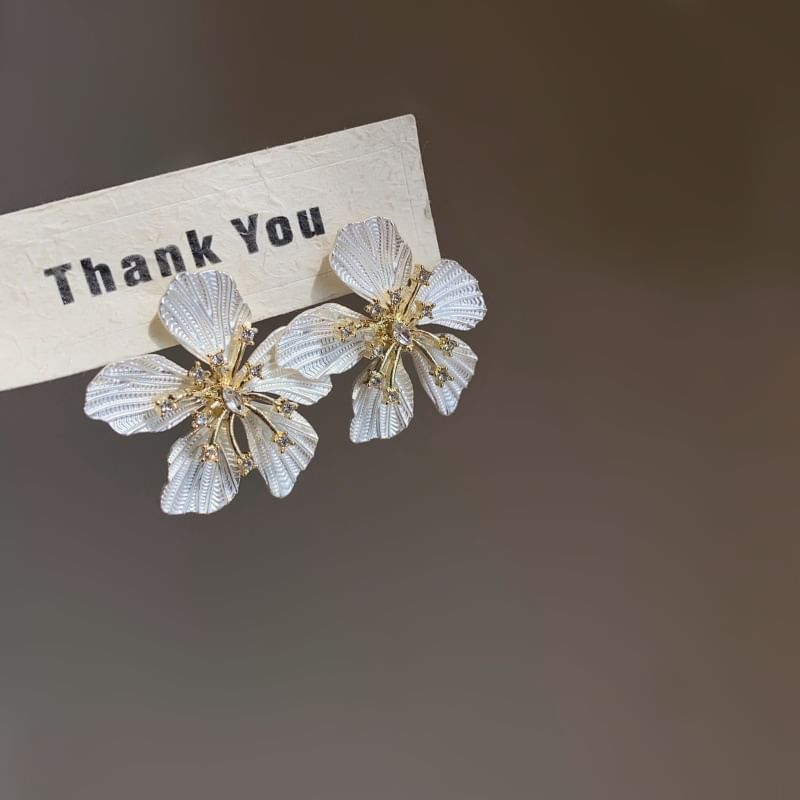 Earring Statement Floral Alloy