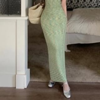 Pencil Melange Knit High / Rise Skirt Maxi Top Camisole