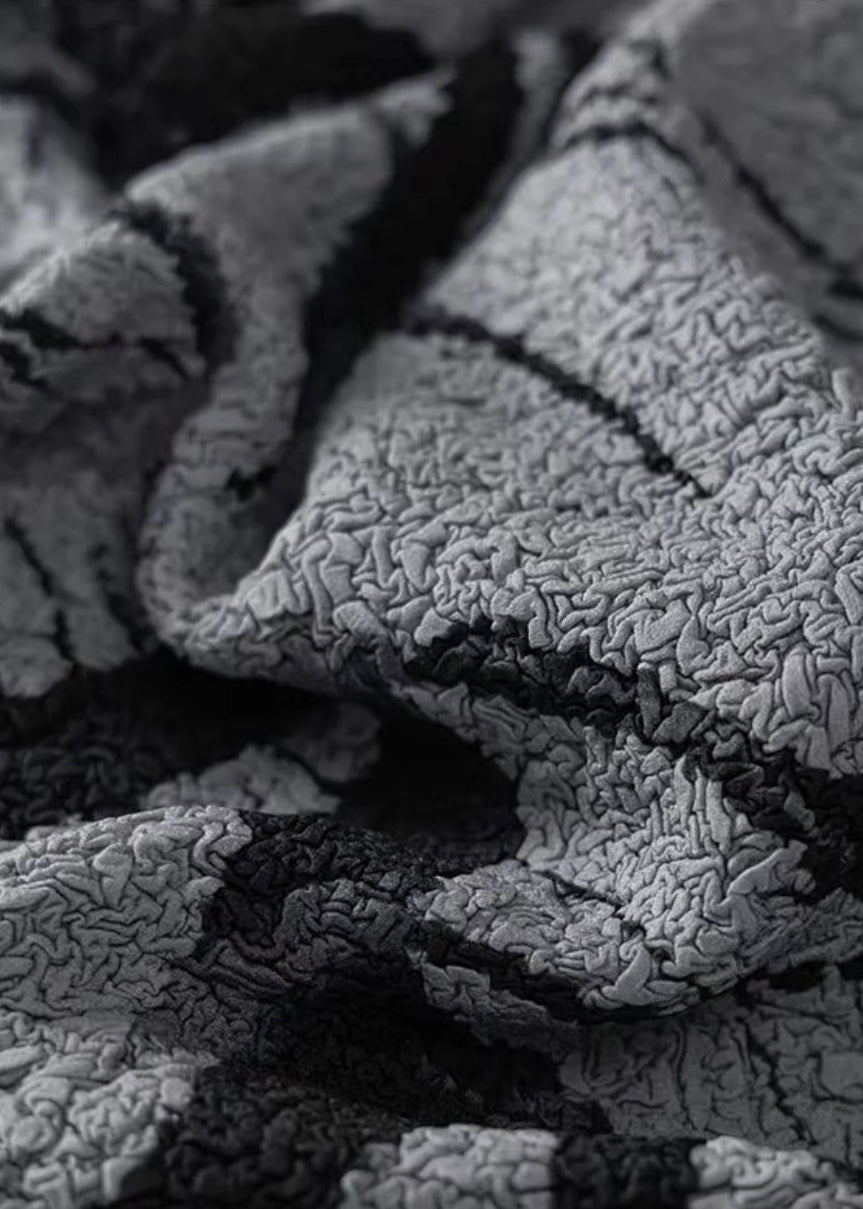 Cotton Print Shirt Summer T Loose Black Wrinkled