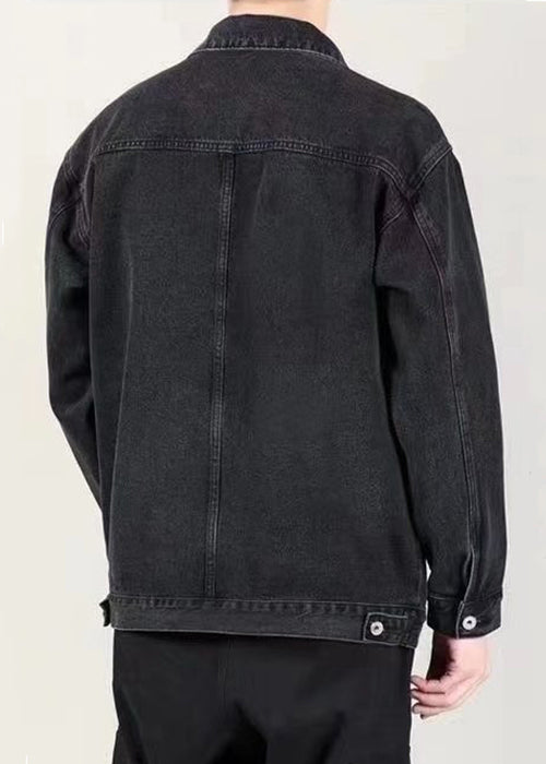 Peter Blue Loose Denim Collar Pan Pockets Coats Mens Spring