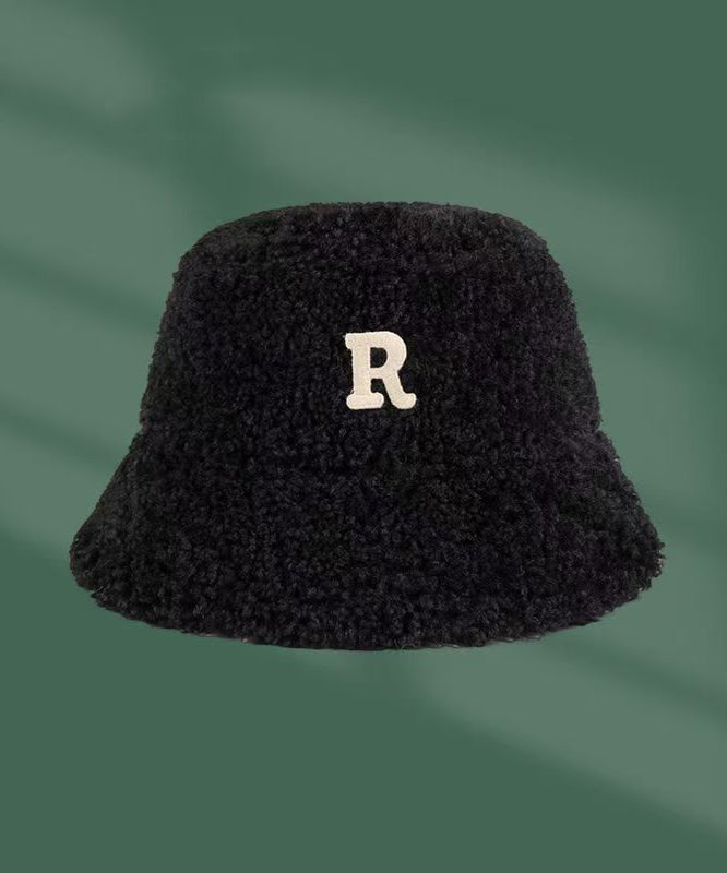 Men's Korean Version Black Versatile Faux Fur Bucket Hat TK035