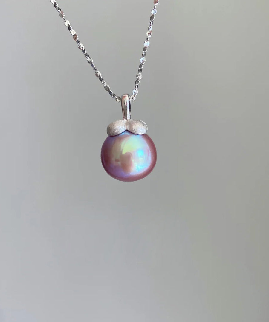 Silver Silk Pendant Small Mountain Zircon Sterling Pearl Modern