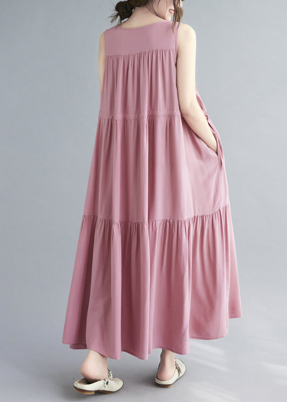 Natürliches schwarzes faltiges Patchwork-langes Kleid Sommer GH1016