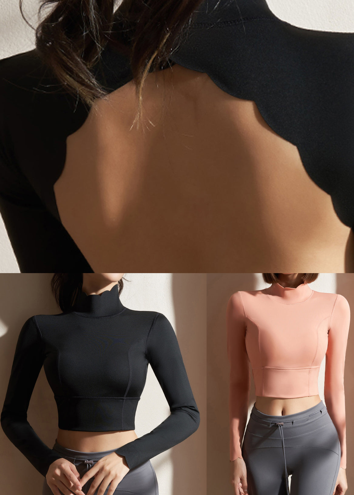 New Fitting Black Neck Loose Tops High Workout Spring