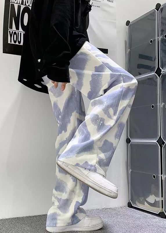 Mens Pants Tie Dye Cotton Casual Clothing New Black Oversized