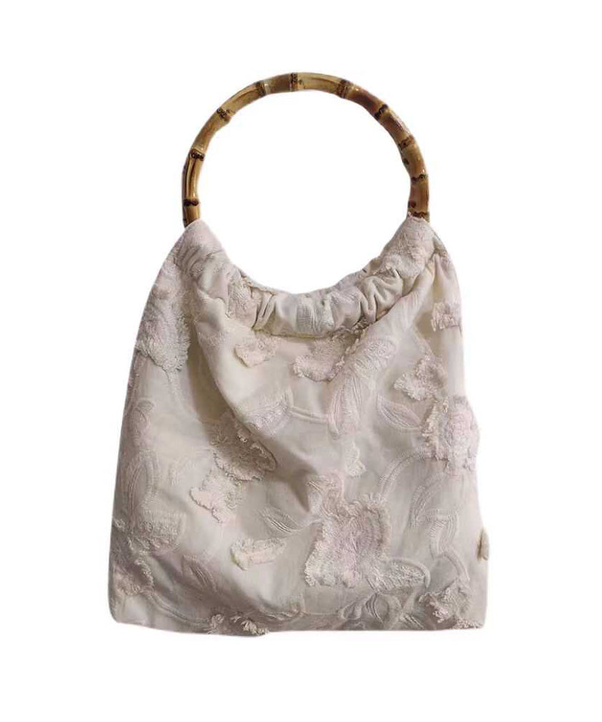 Bag Cotton New Embroidery Tassel Beige Chinese Style Tote
