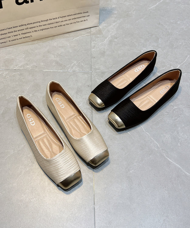 Shoes Feet Apricot Flat Silk New Versatile Comfy Splicing