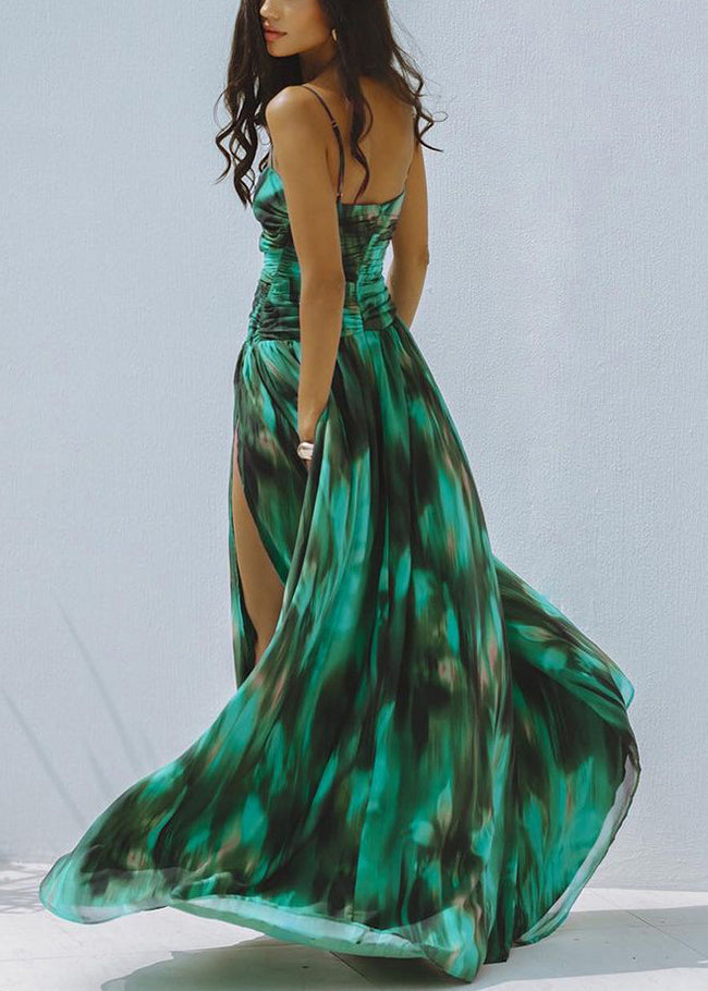 Green Maxi Skirts And Set Bodysuit Slash New Lingerie Neck