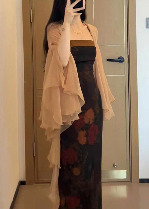 Butterfly Chiffon Cardigans New Solid Thin Khaki Sleeve