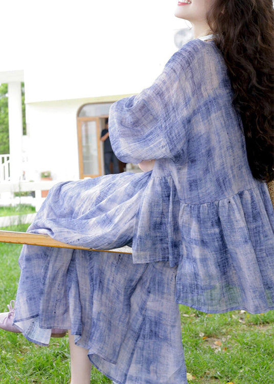 New Purple O-Neck Wrinkled Cotton Two Pieces Set Spring YZ019