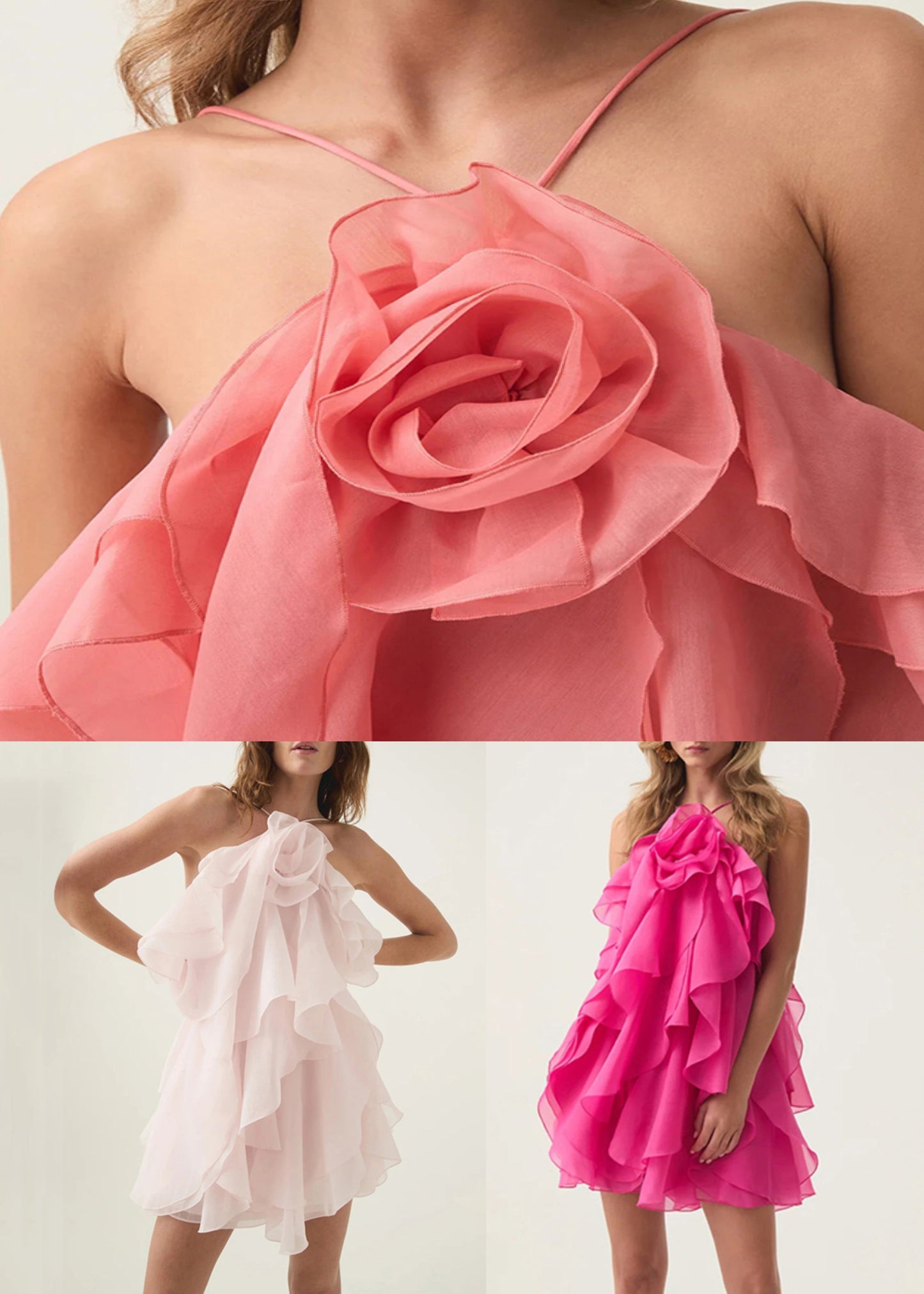 Spaghetti Floral Dress Orange Strap Cold Cotton Sleeveless