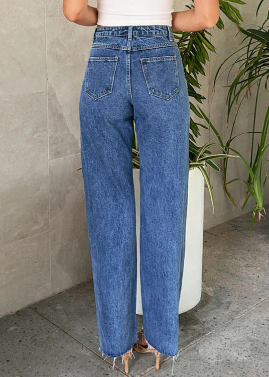 Nail Pants Blue Bead Original Pockets Spring Design Denim
