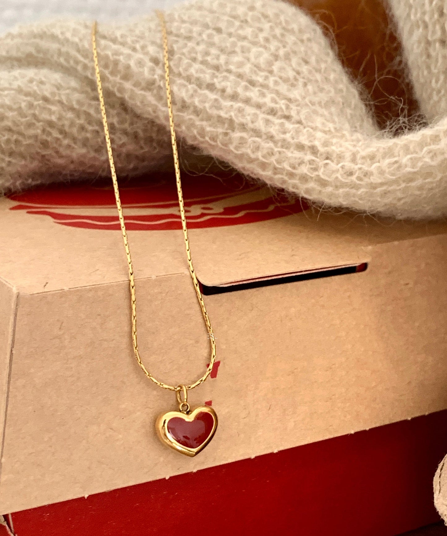 Love Glaze Drip Original Pendant Design Steel Gold Stainless