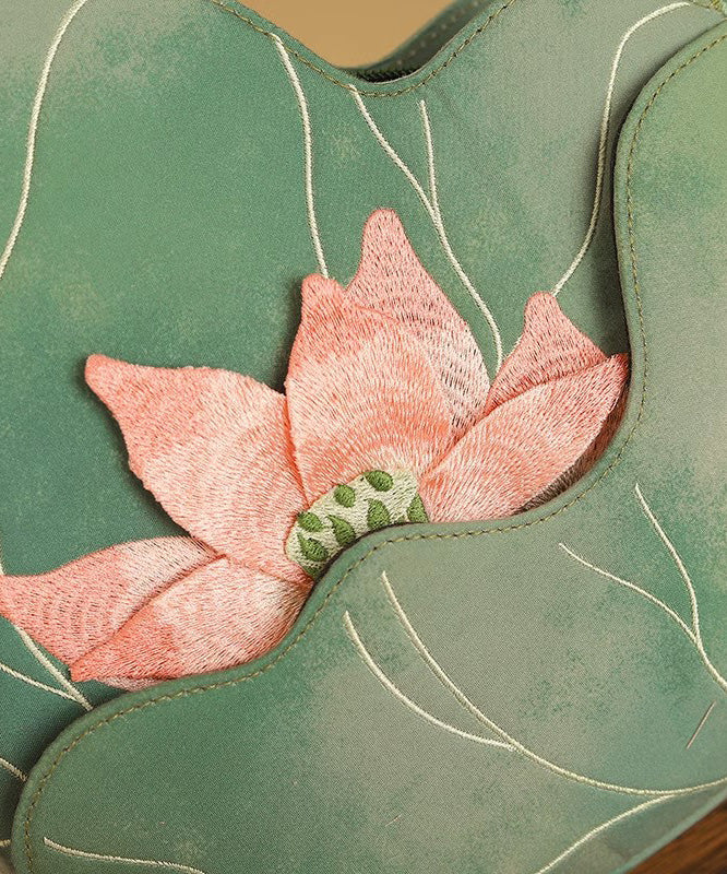 Bag Embroidered Original Design Green CrossBody Lotus