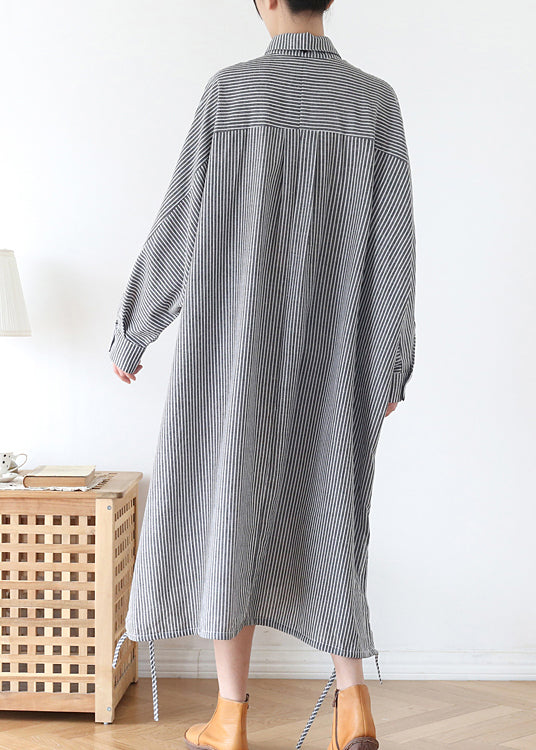 Original Design Striped Peter Pan Collar Shirts Dresses Spring TJ032