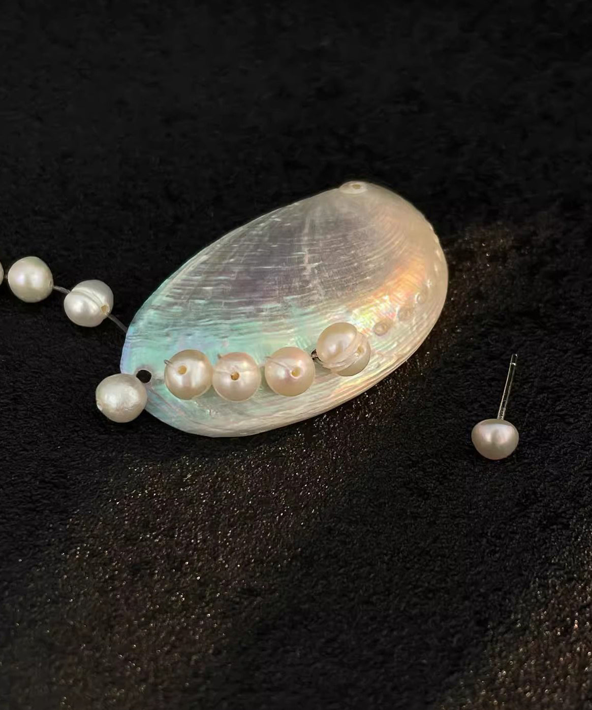 Original Drop White Tassel Alloy Design Shell Pearl Earrings