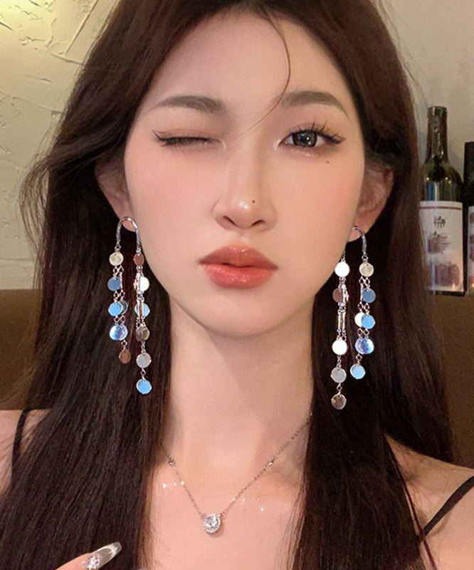 Drop Silk Alloy Sequins Tassel Earrings Original