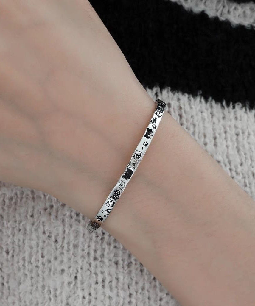 Little Original Copper Charm Graffiti Silk Cats Bracelet