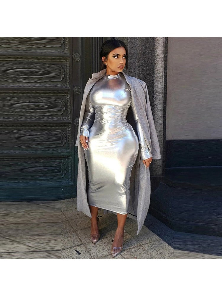 Cocktailparty-Kleid mit Stehkragen und Reißverschluss AD921