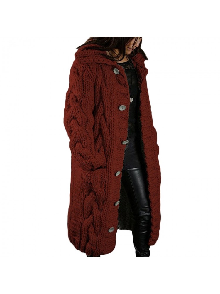 Frühling Solide Eimer Langarm Lange Pullover Mäntel AD079