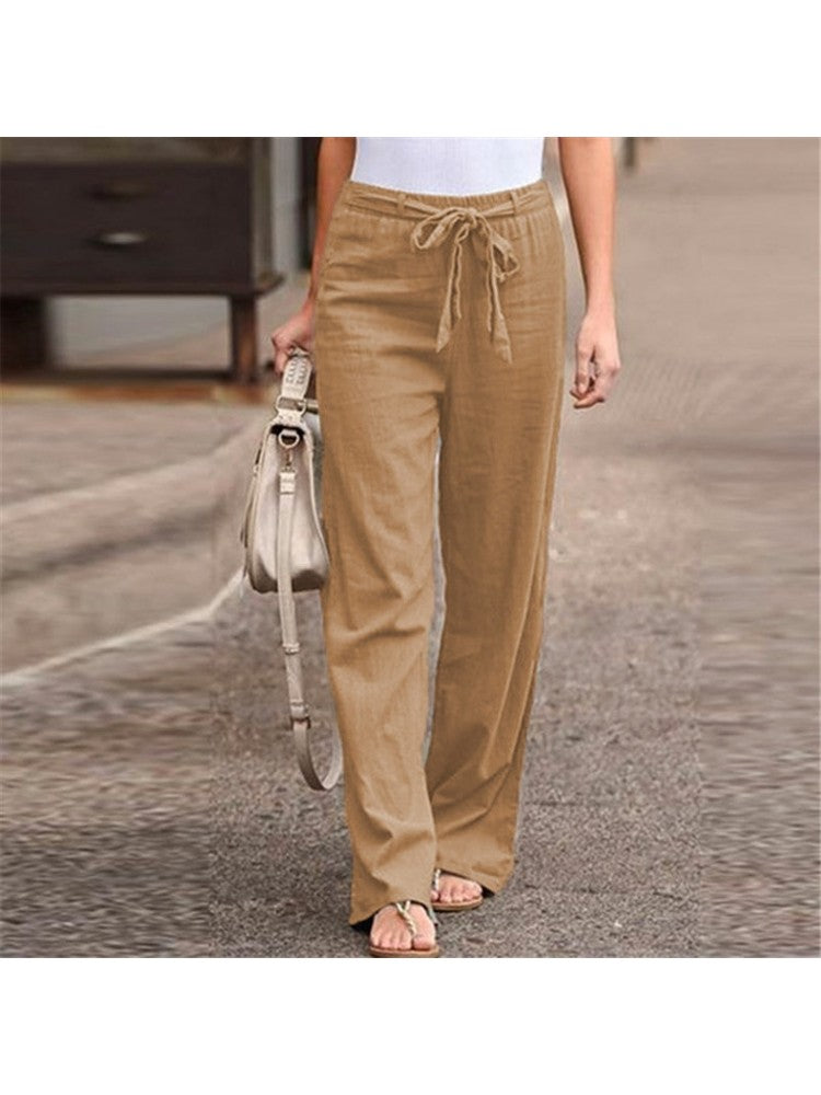 Casual Solid Straight Leg Pants For Women WW116