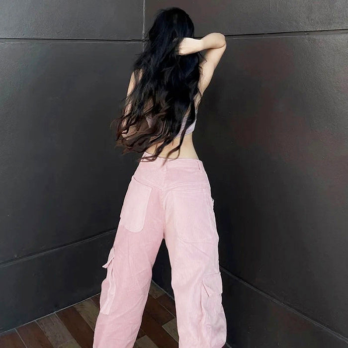 Pantalon cargo rose Y2K