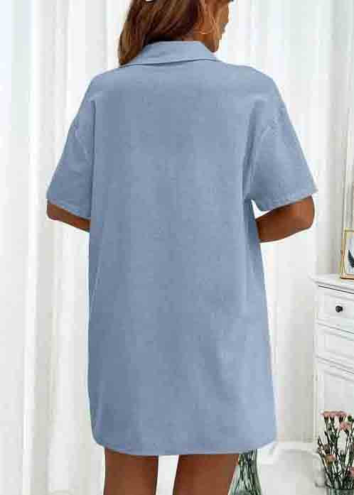 Summer Pajamas Set Pieces Oversized Two Cotton Size Blue Plus