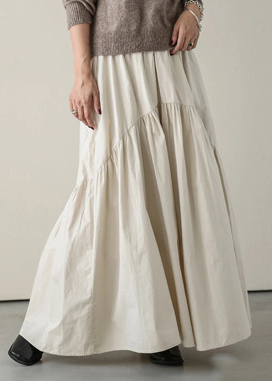 White Patchwork Hem Cotton Size Summer Exra Plus Large Skirt