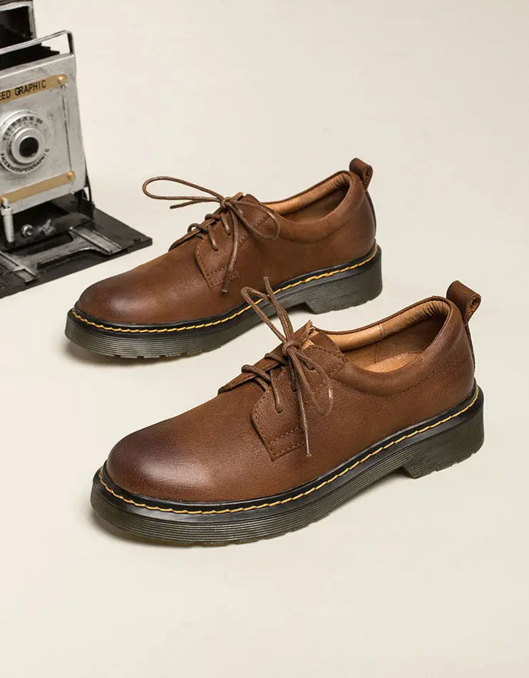 Real Leather Vintage Brogue Shoes for Women Ada Fashion