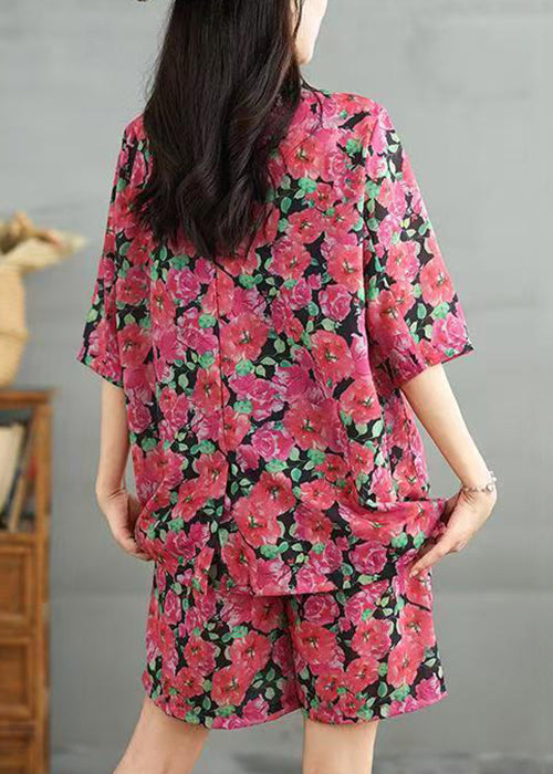 Red Waist Set Pan Cotton Piece Peter Spring Collar Two Elastic